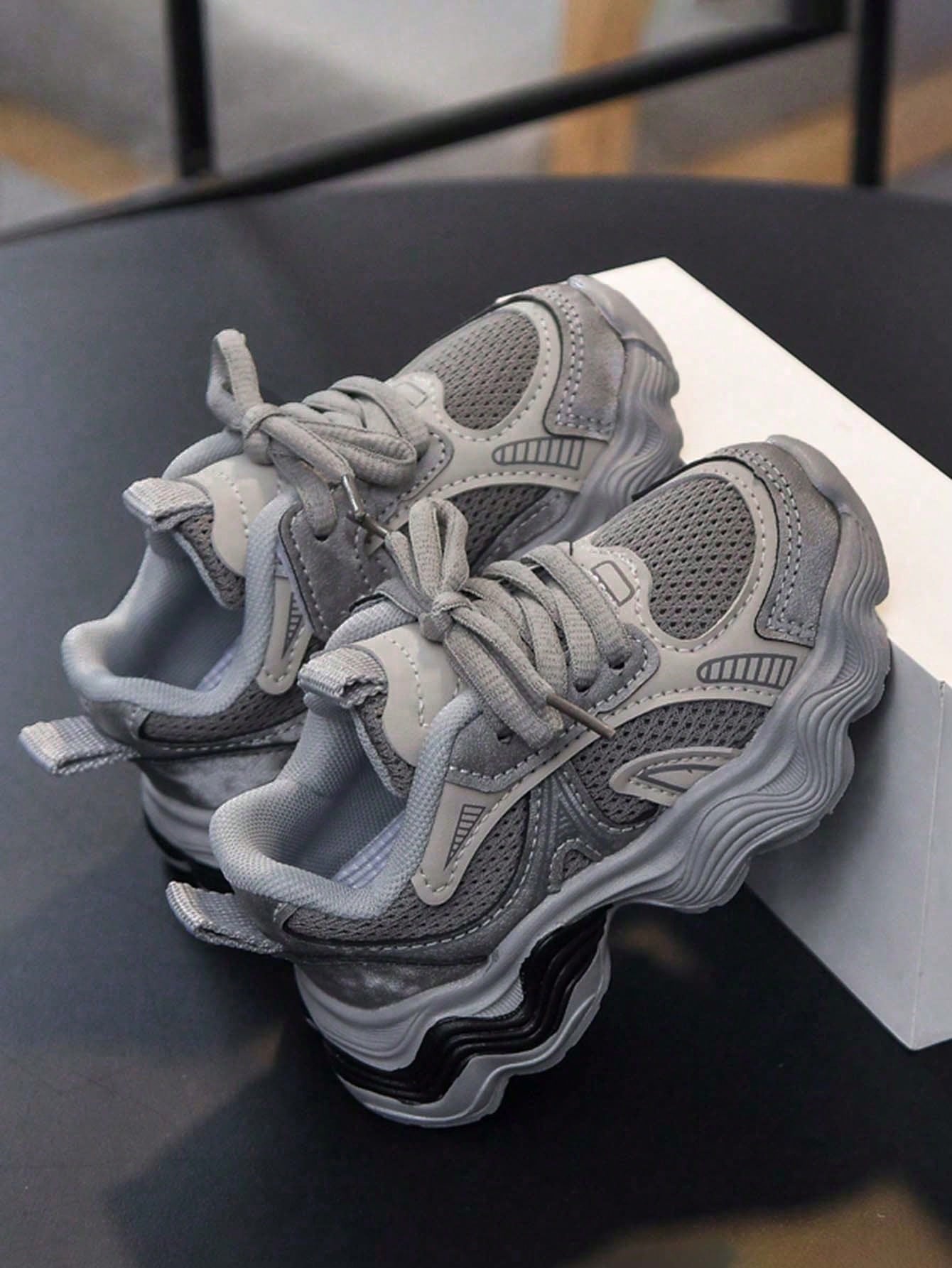 1 Pair Fashion Versatile Breathable Thick-Sole Sneakers, Comfortable, Lightweight, Shock-Absorbing, Non-Slip Baby Casual Shoes Suitable For Running, Walking, Hiking, Spring & Autumn