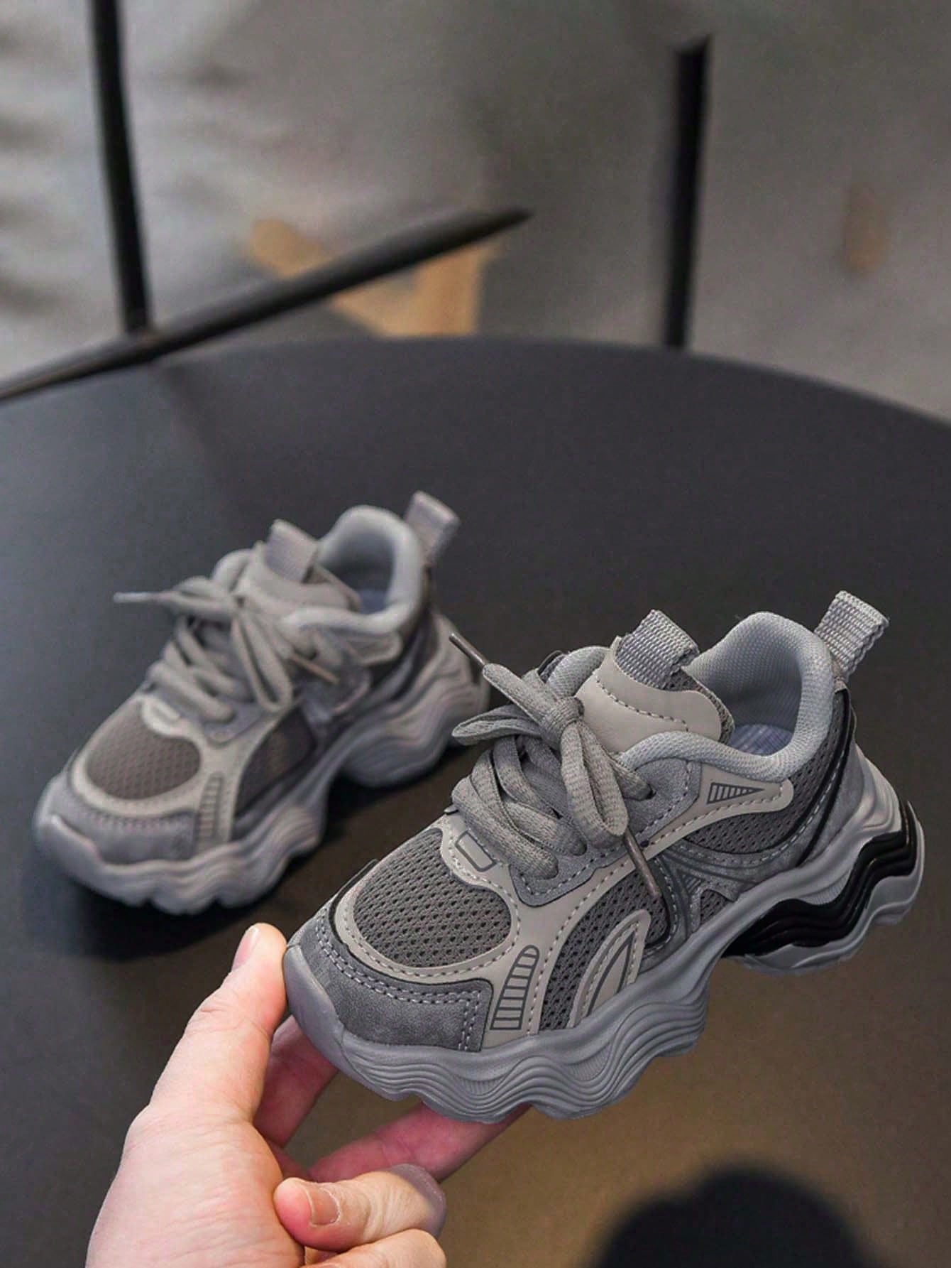 1 Pair Fashion Versatile Breathable Thick-Sole Sneakers, Comfortable, Lightweight, Shock-Absorbing, Non-Slip Baby Casual Shoes Suitable For Running, Walking, Hiking, Spring & Autumn