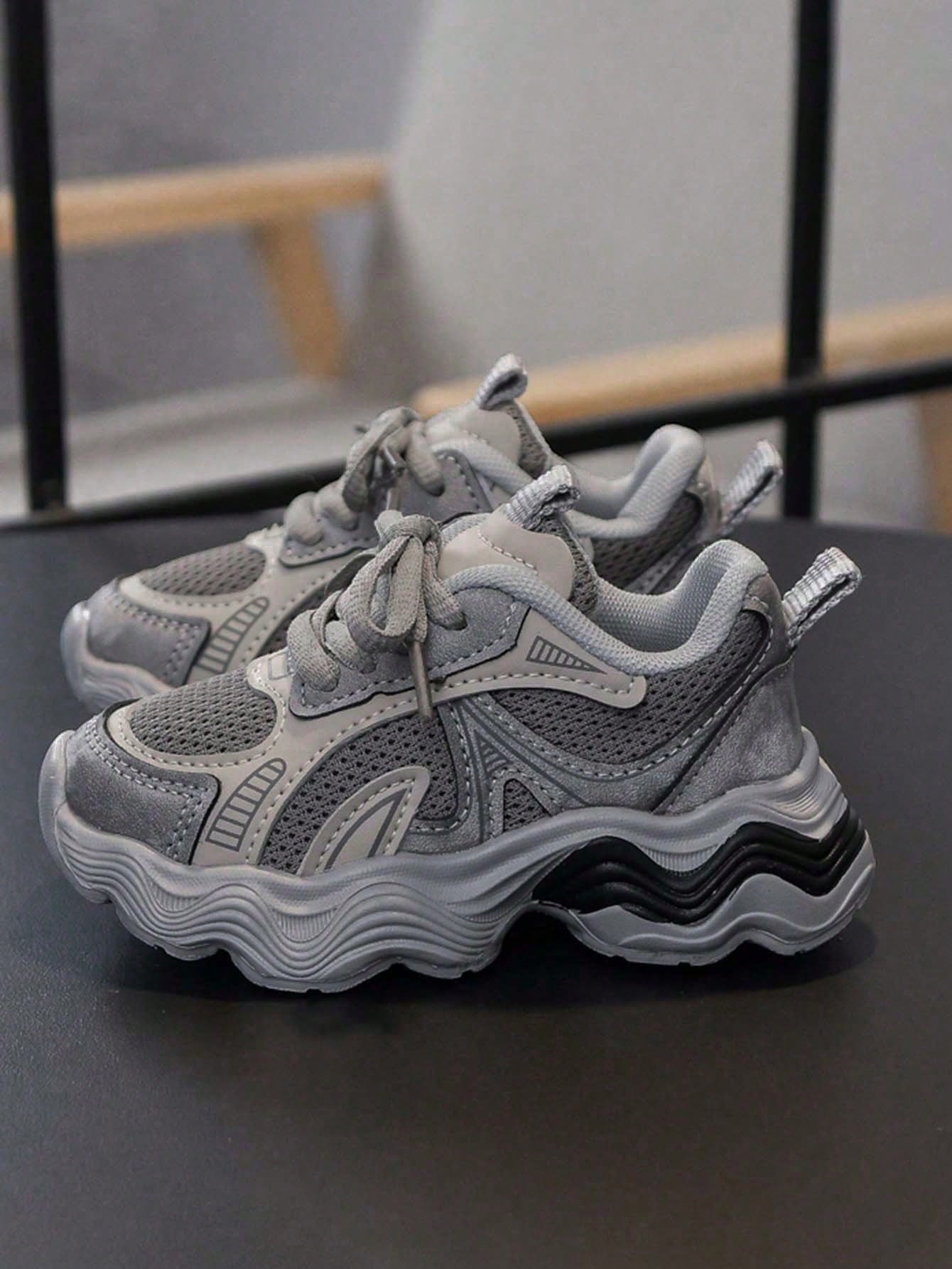 1 Pair Fashion Versatile Breathable Thick-Sole Sneakers, Comfortable, Lightweight, Shock-Absorbing, Non-Slip Baby Casual Shoes Suitable For Running, Walking, Hiking, Spring & Autumn