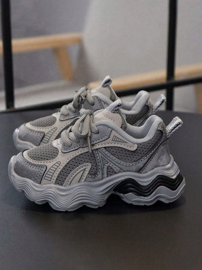 1 Pair Fashion Versatile Breathable Thick-Sole Sneakers, Comfortable, Lightweight, Shock-Absorbing, Non-Slip Baby Casual Shoes Suitable For Running, Walking, Hiking, Spring & Autumn