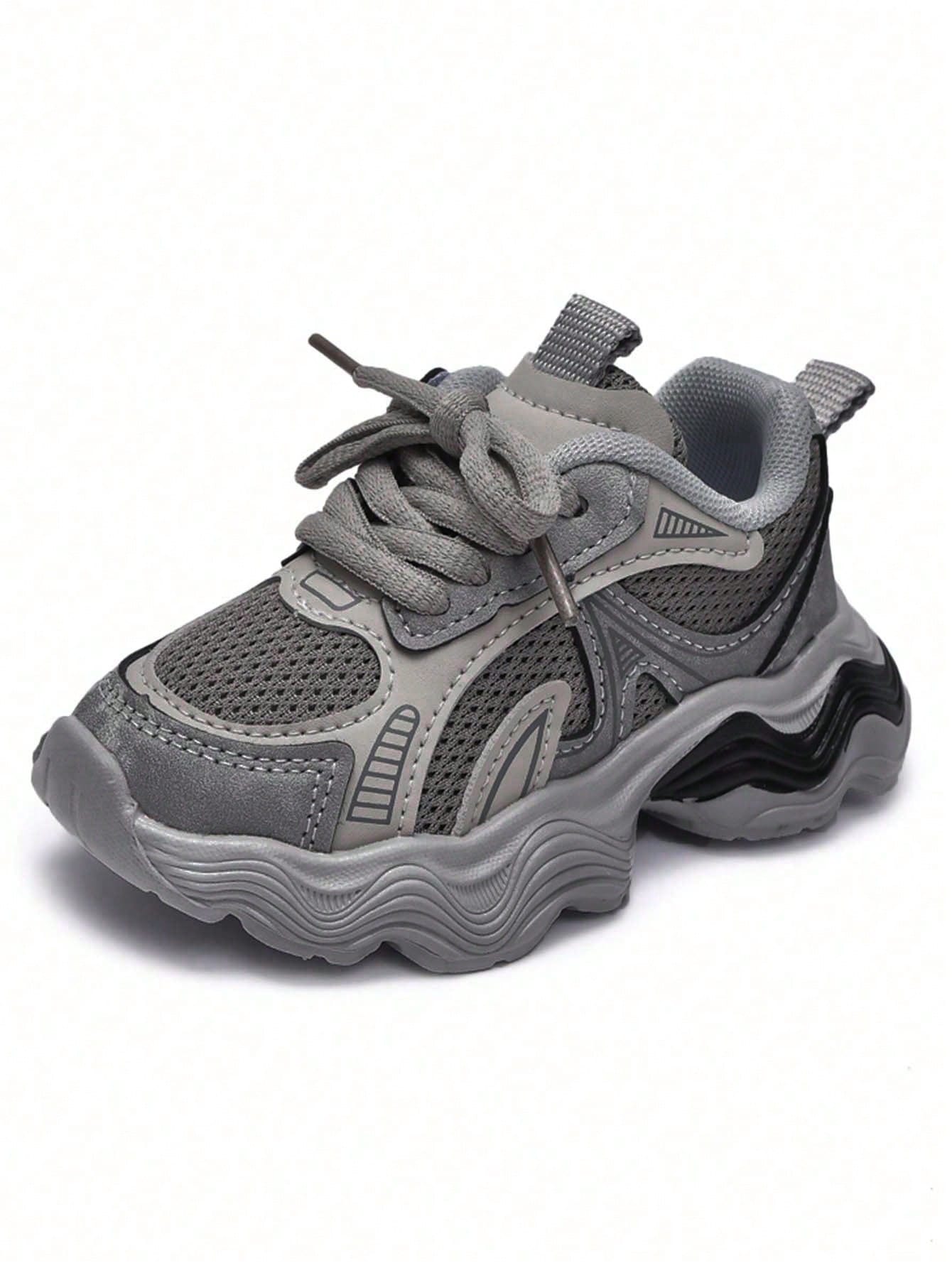 1 Pair Fashion Versatile Breathable Thick-Sole Sneakers, Comfortable, Lightweight, Shock-Absorbing, Non-Slip Baby Casual Shoes Suitable For Running, Walking, Hiking, Spring & Autumn