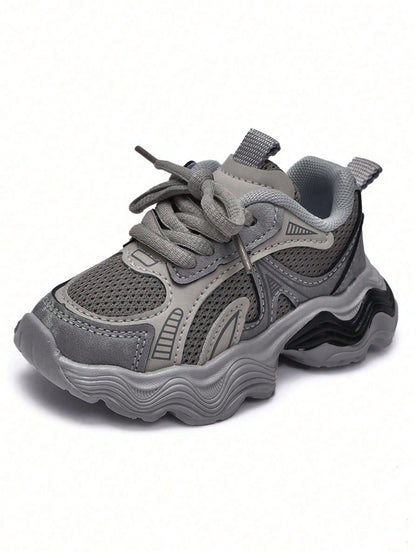 1 Pair Fashion Versatile Breathable Thick-Sole Sneakers, Comfortable, Lightweight, Shock-Absorbing, Non-Slip Baby Casual Shoes Suitable For Running, Walking, Hiking, Spring & Autumn