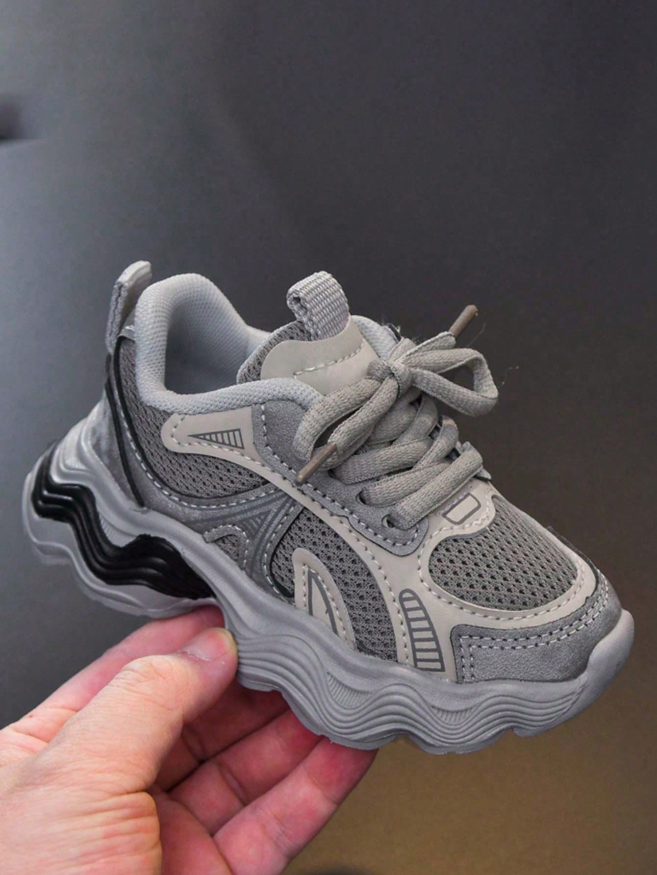1 Pair Fashion Versatile Breathable Thick-Sole Sneakers, Comfortable, Lightweight, Shock-Absorbing, Non-Slip Baby Casual Shoes Suitable For Running, Walking, Hiking, Spring & Autumn