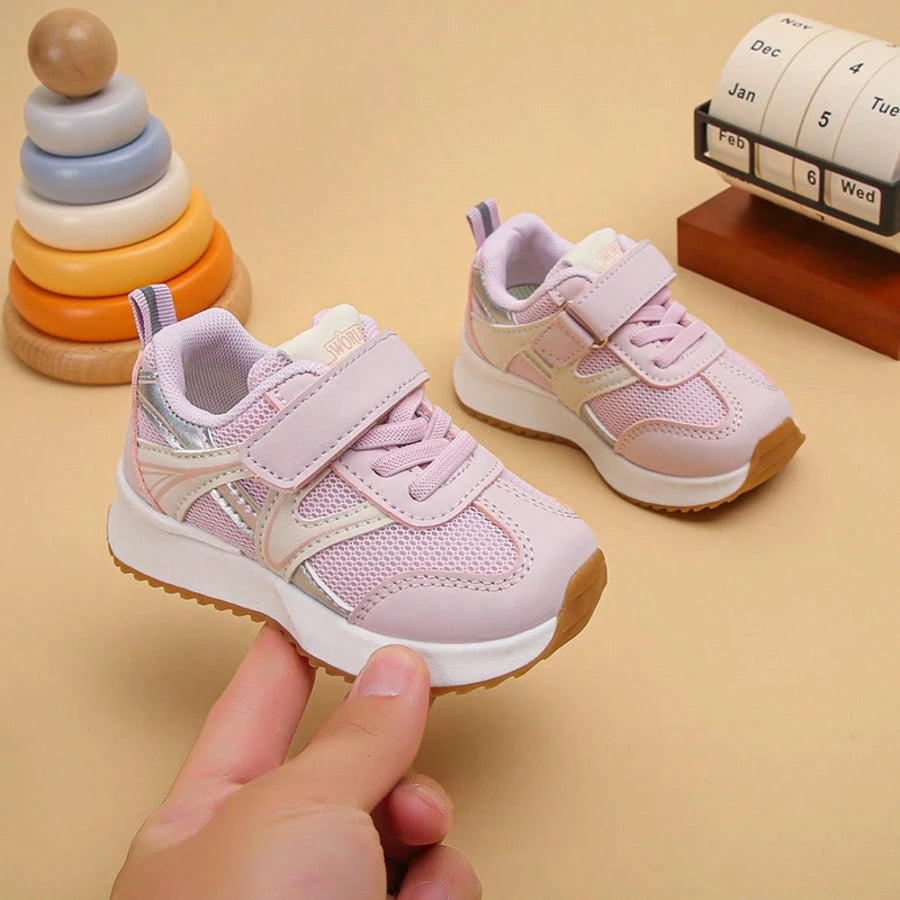 1 Pair Fashionable Baby Sports Shoes, Soft Breathable Fabric, Lightweight Shock-Absorbing Non-Slip Sole, Caring For Baby's Little Feet. Multiple Colors Available, Suitable For Running And Jumping, Ess
