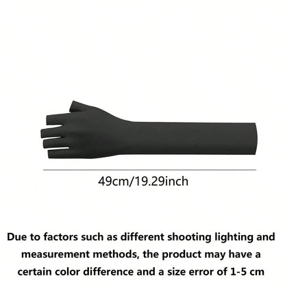 1 Pair Ice Silk Four-Finger Sun Protection Arm Sleeves, Women's Summer Breathable Cooling Sleeves For Outdoor Cycling