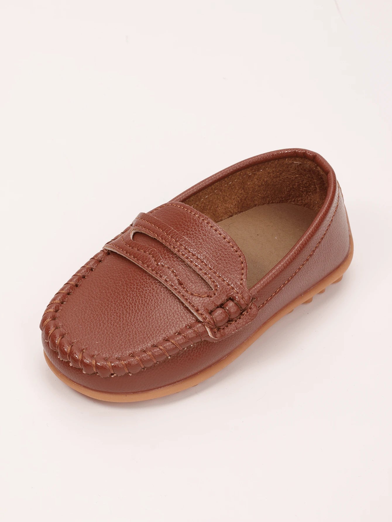 1 Pair Infant/Toddler PU Flat Shoes, Children Soft Bottom Sneakers, Retro Casual Shoes, Boys' One-Piece Loafers, Girls' Dress Leather Shoes, Suitable For Toddling, School, Outings