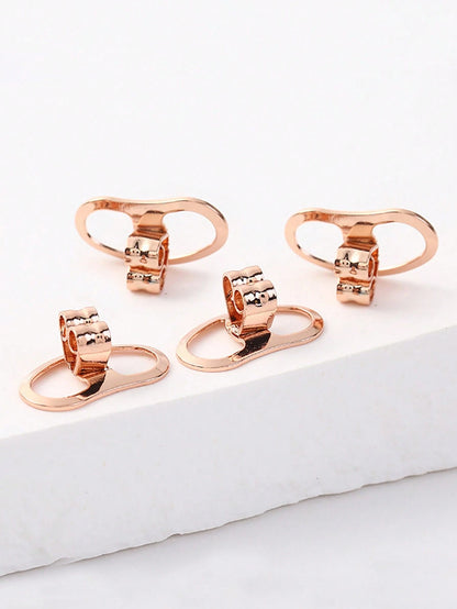 1 Pair Minimalist Copper Pig Nose Shape Ear Plugs, Fashion Auxiliary Ear Tunnels Prevent Ear Stretching, DIY Jewelry Accessories, Gift & Daily Use For Women