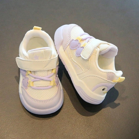 1 Pair New Fashion Baby Sneakers, Soft Breathable Fabric, Lightweight Cushioned Non-Slip Sole, Protects Baby's Little Feet. Multiple Colors Available, Suitable For Running And Jumping, Essential For C