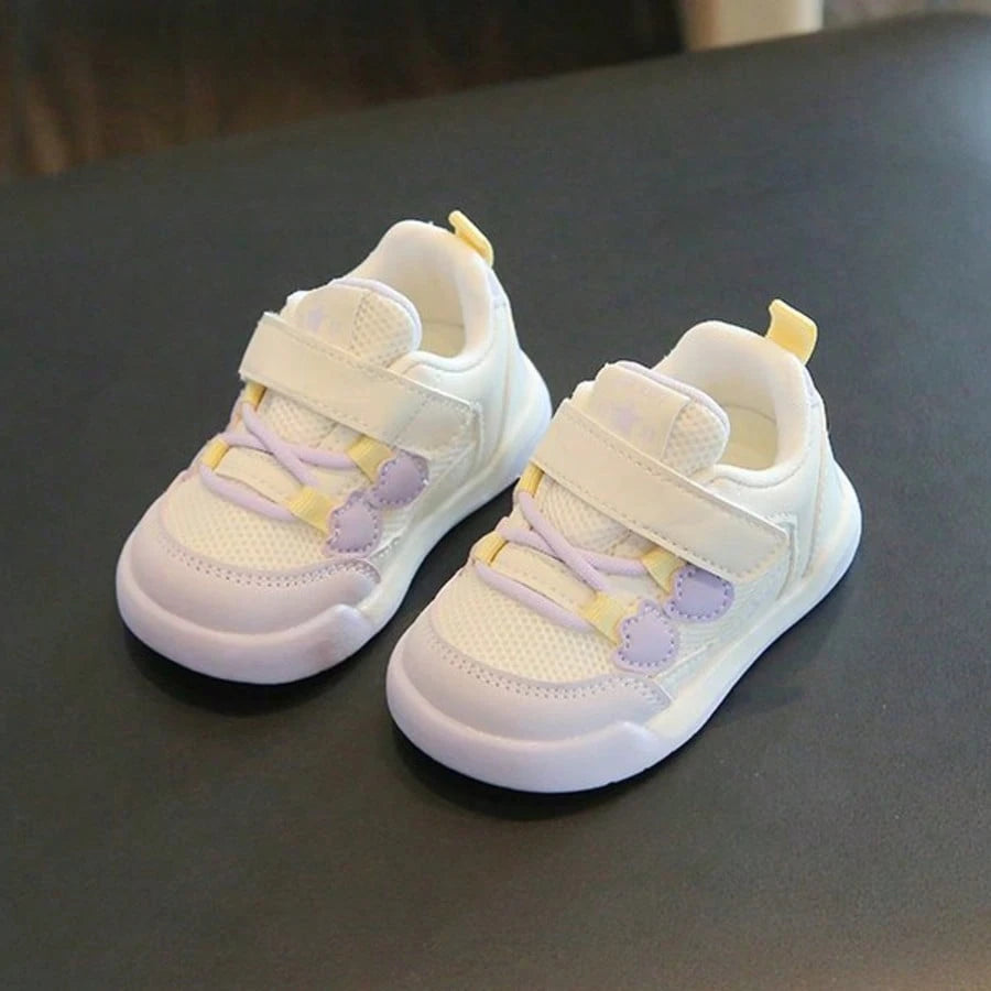 1 Pair New Fashion Baby Sneakers, Soft Breathable Fabric, Lightweight Cushioned Non-Slip Sole, Protects Baby's Little Feet. Multiple Colors Available, Suitable For Running And Jumping, Essential For C