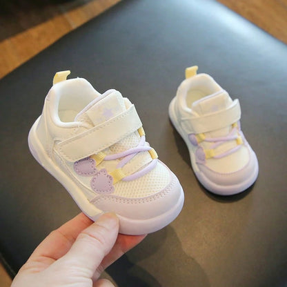 1 Pair New Fashion Baby Sneakers, Soft Breathable Fabric, Lightweight Cushioned Non-Slip Sole, Protects Baby's Little Feet. Multiple Colors Available, Suitable For Running And Jumping, Essential For C