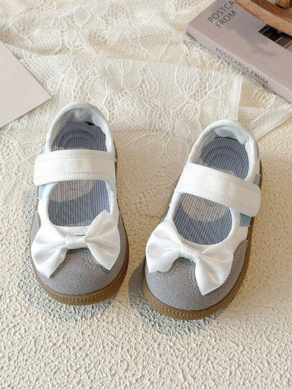 1 Pair Soft Princess Shoes, Bowknot Design Fresh And Sweet, Convenient Hook And Loop Closure. Soft Non-Slip Sole, Foot-Shaped Fit, Comfortable And Breathable, Versatile To Match Dresses, Cute And Well