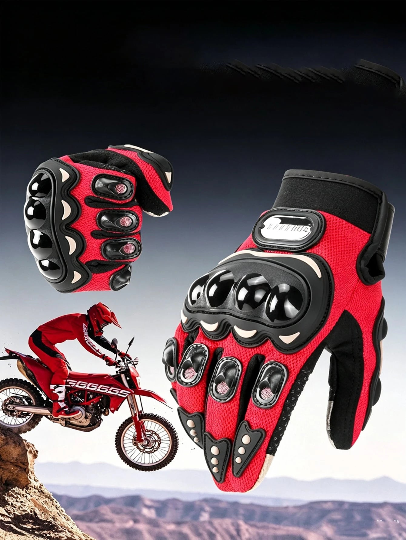 1 Pair Waterproof Motorcycle Gloves, Warm Riding Gloves, Full Finger Motorcycle Gloves, Touchscreen Motorcycle Gloves, Anti-Slip Racing Gloves, Motorcycle Accessories, Essential For Riding, Unisex Bik