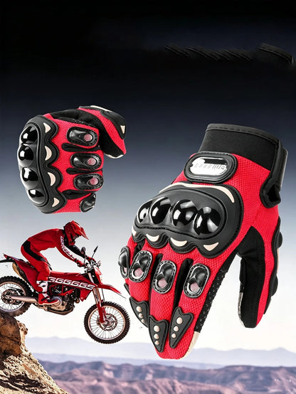 1 Pair Waterproof Motorcycle Gloves, Warm Riding Gloves, Full Finger Motorcycle Gloves, Touchscreen Motorcycle Gloves, Anti-Slip Racing Gloves, Motorcycle Accessories, Essential For Riding, Unisex Bik