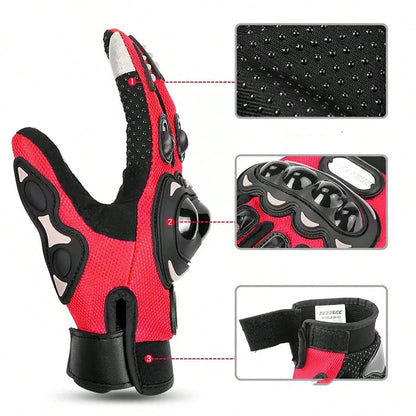1 Pair Waterproof Motorcycle Gloves, Warm Riding Gloves, Full Finger Motorcycle Gloves, Touchscreen Motorcycle Gloves, Anti-Slip Racing Gloves, Motorcycle Accessories, Essential For Riding, Unisex Bik