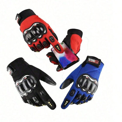 1 Pair Waterproof Motorcycle Gloves, Warm Riding Gloves, Full Finger Motorcycle Gloves, Touchscreen Motorcycle Gloves, Anti-Slip Racing Gloves, Motorcycle Accessories, Essential For Riding, Unisex Bik