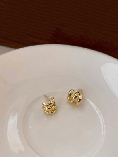 1 Pair Women's Elegant Triple-Layer Round Stud Earrings- Perfect Gift For Holidays, Birthdays And Special Occasions, Casual Wear For Halloween