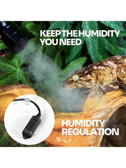 1 PC 4L Reptile Humidifier Fogger, Large Reptile Fogger with Humidity Control, Terrarium Humidifiers with Extended Tube Automatic Reptile Misting System for Reptiles Amphibians Herps Vivarium