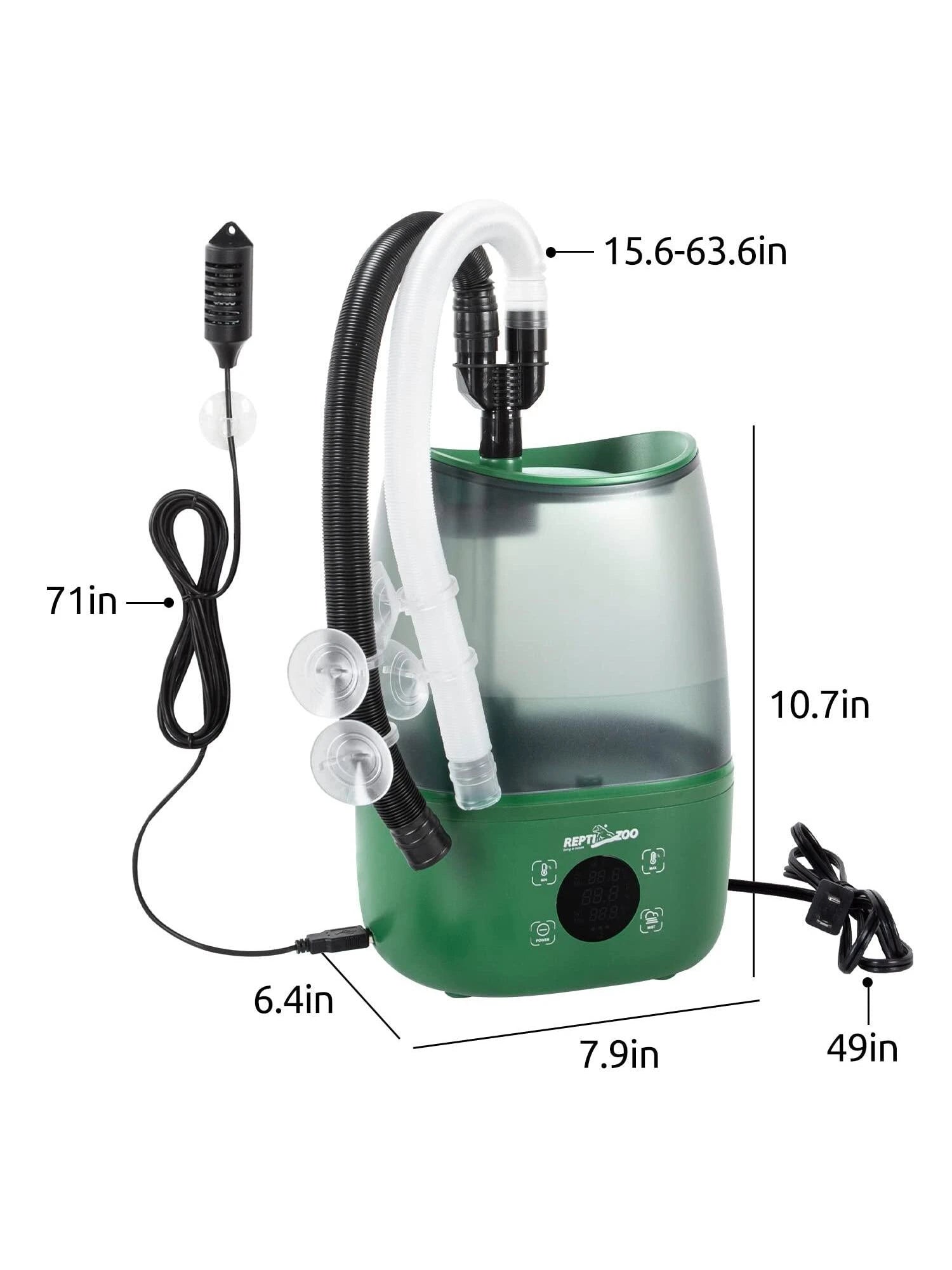 1 PC 4L Reptile Humidifier Fogger, Large Reptile Fogger with Humidity Control, Terrarium Humidifiers with Extended Tube Automatic Reptile Misting System for Reptiles Amphibians Herps Vivarium