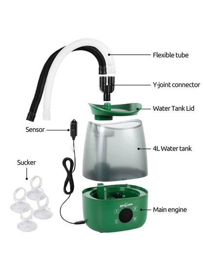 1 PC 4L Reptile Humidifier Fogger, Large Reptile Fogger with Humidity Control, Terrarium Humidifiers with Extended Tube Automatic Reptile Misting System for Reptiles Amphibians Herps Vivarium