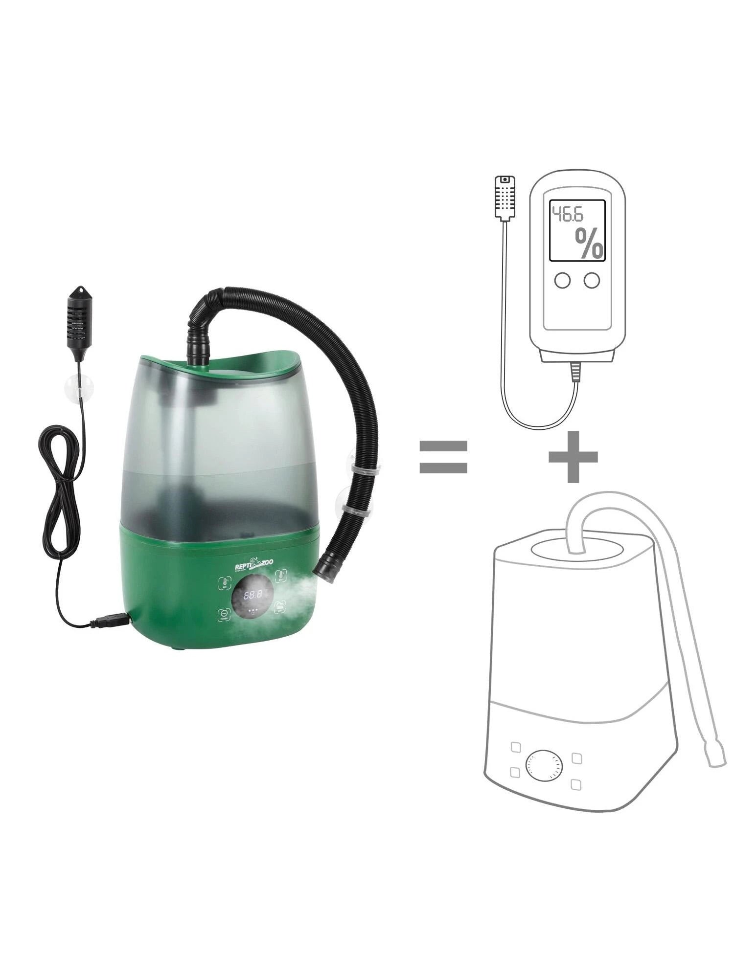 1 PC 4L Reptile Humidifier Fogger, Large Reptile Fogger with Humidity Control, Terrarium Humidifiers with Extended Tube Automatic Reptile Misting System for Reptiles Amphibians Herps Vivarium