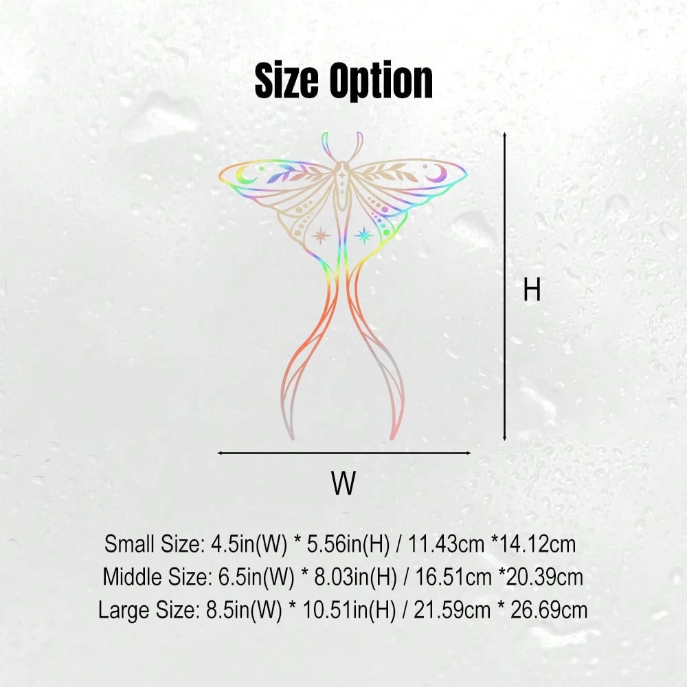 1 Pc Holographic Luna Moth Vinyl Car Sticker, Cute Reflective Actias Luna Decal For Car Truck Laptop Water Bottle, Beautiful American Moth Pattern Sticker With Creative Wings And Long Tails Design