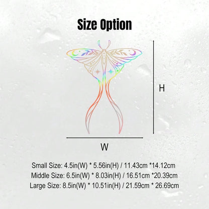 1 Pc Holographic Luna Moth Vinyl Car Sticker, Cute Reflective Actias Luna Decal For Car Truck Laptop Water Bottle, Beautiful American Moth Pattern Sticker With Creative Wings And Long Tails Design