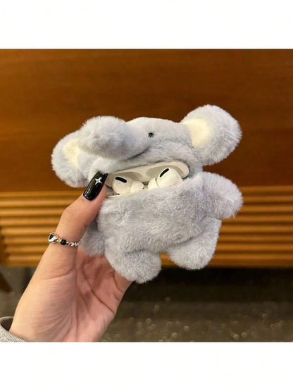 1 Pc Plush Blue Small Elephant Ear Case For AirPods1/2 For AirPods Pro For AirPods 3 For AirPods Pro (2nd Generation) For AirPods 4