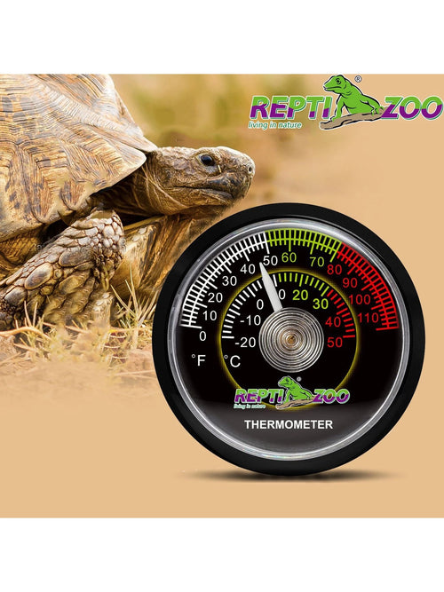 1 PC Reptile Terrarium Thermometer, Dial Gauges Pet Rearing Box Thermometer Celsius and Fahrenheit, Reptile Thermometer Accurate Dual Gauges Display, 2 in 1 Reptile Tank Thermometer & Humidity Meter