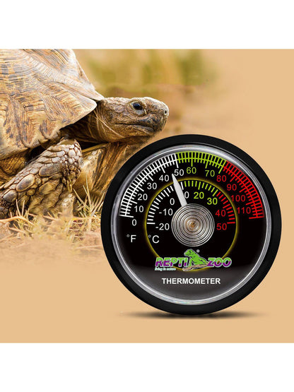 1 PC Reptile Terrarium Thermometer, Dial Gauges Pet Rearing Box Thermometer Celsius and Fahrenheit, Reptile Thermometer Accurate Dual Gauges Display, 2 in 1 Reptile Tank Thermometer & Humidity Meter