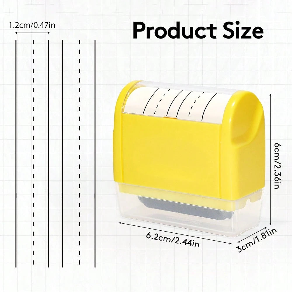 1 Pc Rolling Stamp- Square & Line Pattern Stamp, Self-Inking Stamp With Automatic Ink Supply For Teacher, Kids To Practice Writing English, Math Equations, Chinese Charactersschool Supplies,Back To S