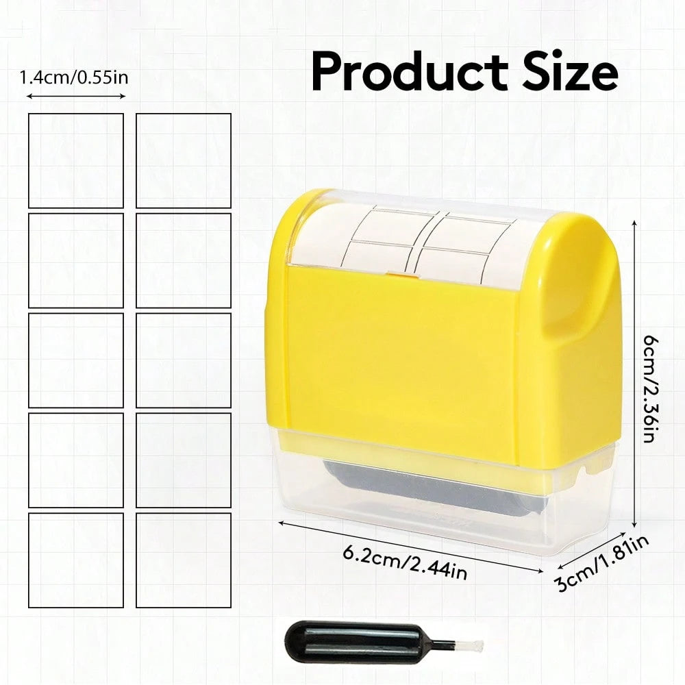 1 Pc Rolling Stamp- Square & Line Pattern Stamp, Self-Inking Stamp With Automatic Ink Supply For Teacher, Kids To Practice Writing English, Math Equations, Chinese Charactersschool Supplies,Back To S