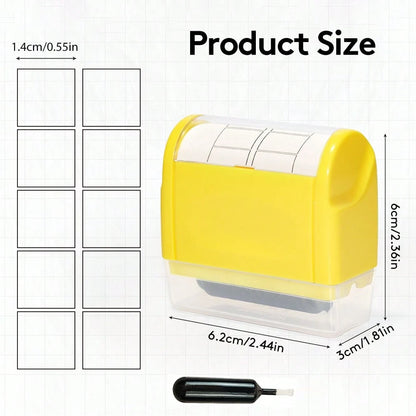 1 Pc Rolling Stamp- Square & Line Pattern Stamp, Self-Inking Stamp With Automatic Ink Supply For Teacher, Kids To Practice Writing English, Math Equations, Chinese Charactersschool Supplies,Back To S