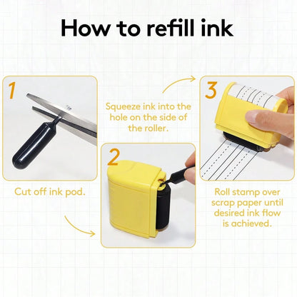 1 Pc Rolling Stamp- Square & Line Pattern Stamp, Self-Inking Stamp With Automatic Ink Supply For Teacher, Kids To Practice Writing English, Math Equations, Chinese Charactersschool Supplies,Back To S