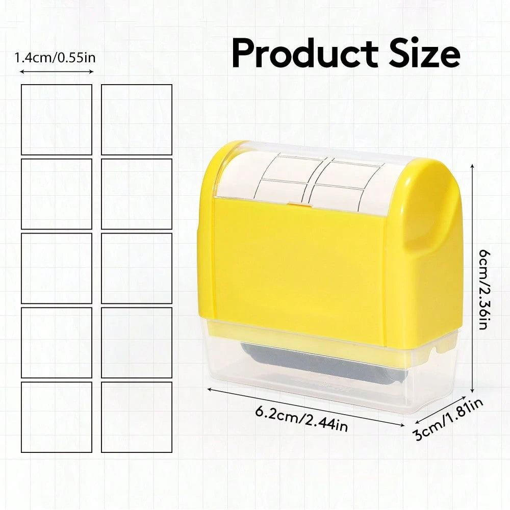 1 Pc Rolling Stamp- Square & Line Pattern Stamp, Self-Inking Stamp With Automatic Ink Supply For Teacher, Kids To Practice Writing English, Math Equations, Chinese Charactersschool Supplies,Back To S