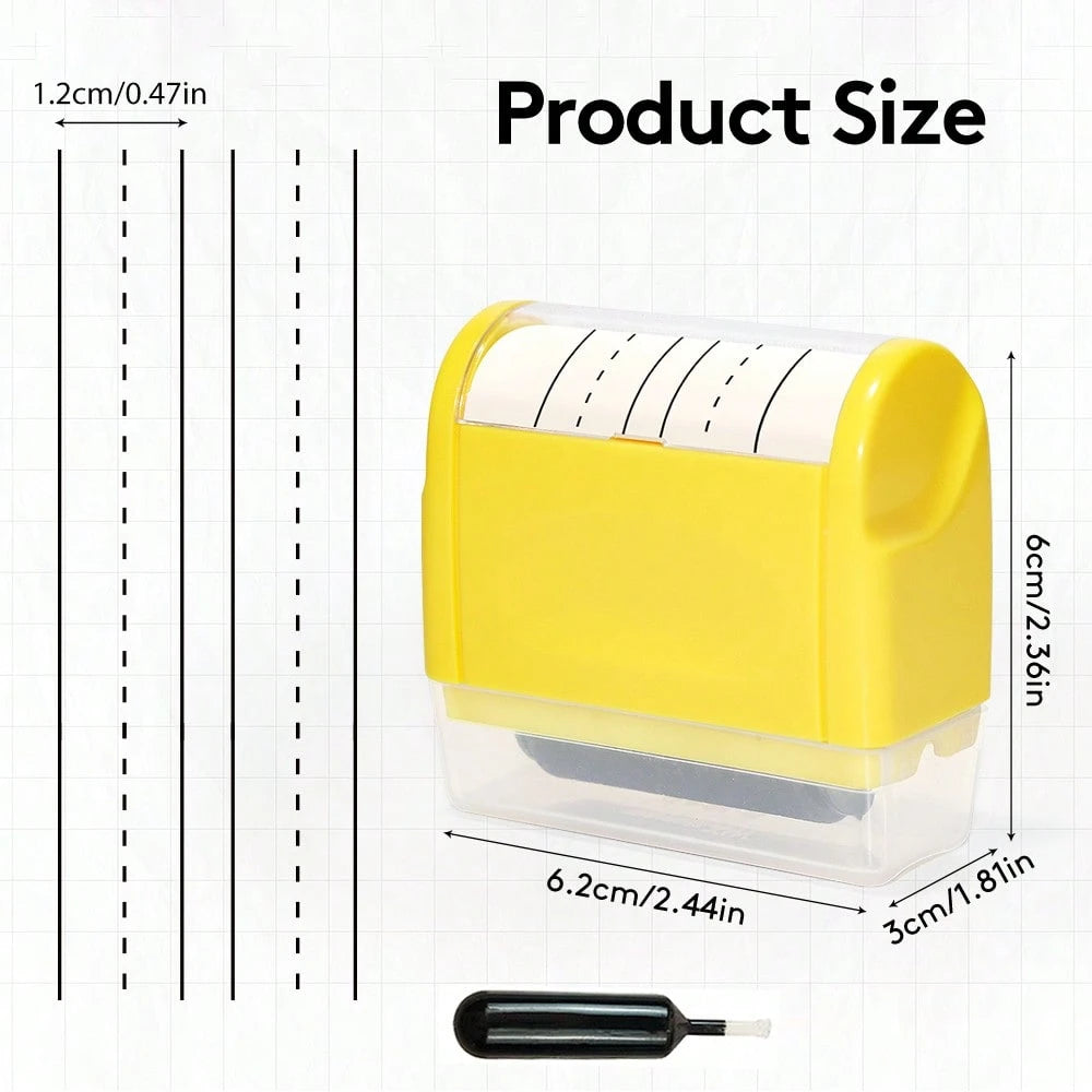 1 Pc Rolling Stamp- Square & Line Pattern Stamp, Self-Inking Stamp With Automatic Ink Supply For Teacher, Kids To Practice Writing English, Math Equations, Chinese Charactersschool Supplies,Back To S