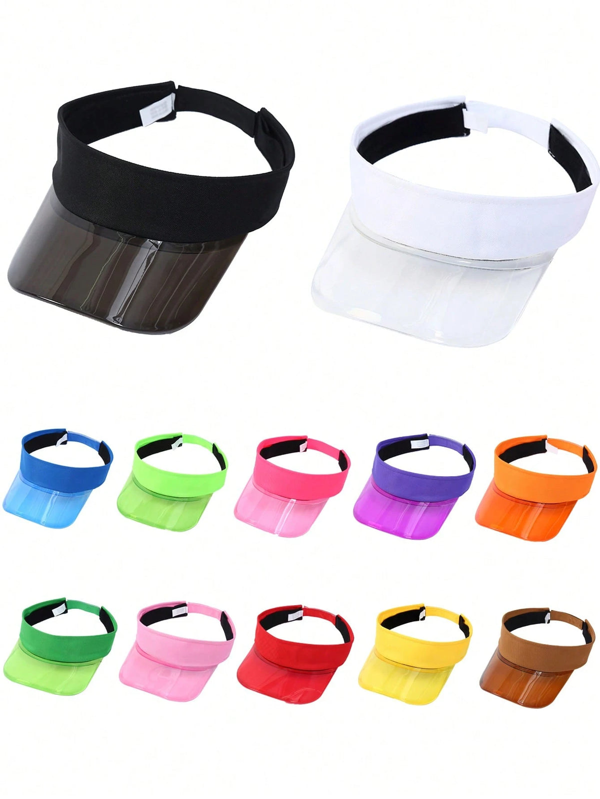 1 Pc Summer New Transparent Wide Brim Visor Cap, Lightweight Breathable Outdoor Sports Commuter Adjustable Solid Color Flat Top Hat