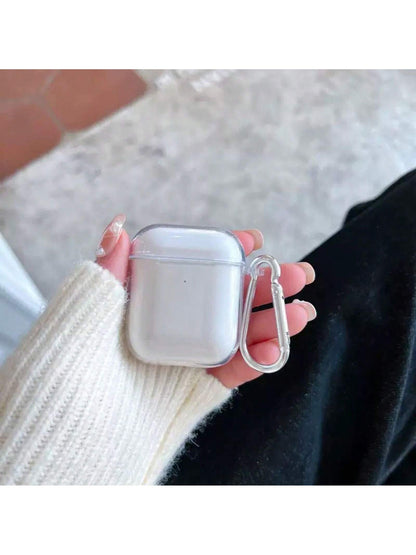 1 PC Transparent TPU Shockproof Earphone Case With Metal Clip For All AirPodsModels (1st, 2nd, 3rd, 4rd,Pro, Pro 2,Pro 3), Scratch-Resistant & Durable