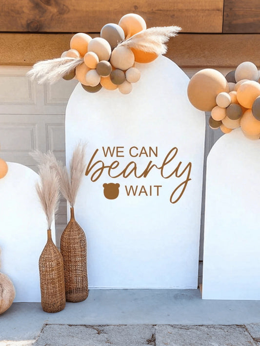 1 Pc We Can Bearly Wait Sign Baby Shower Decoration Backdrop Banner For Gender Reveal Party (Girl Boy Baby) Theme Party Background