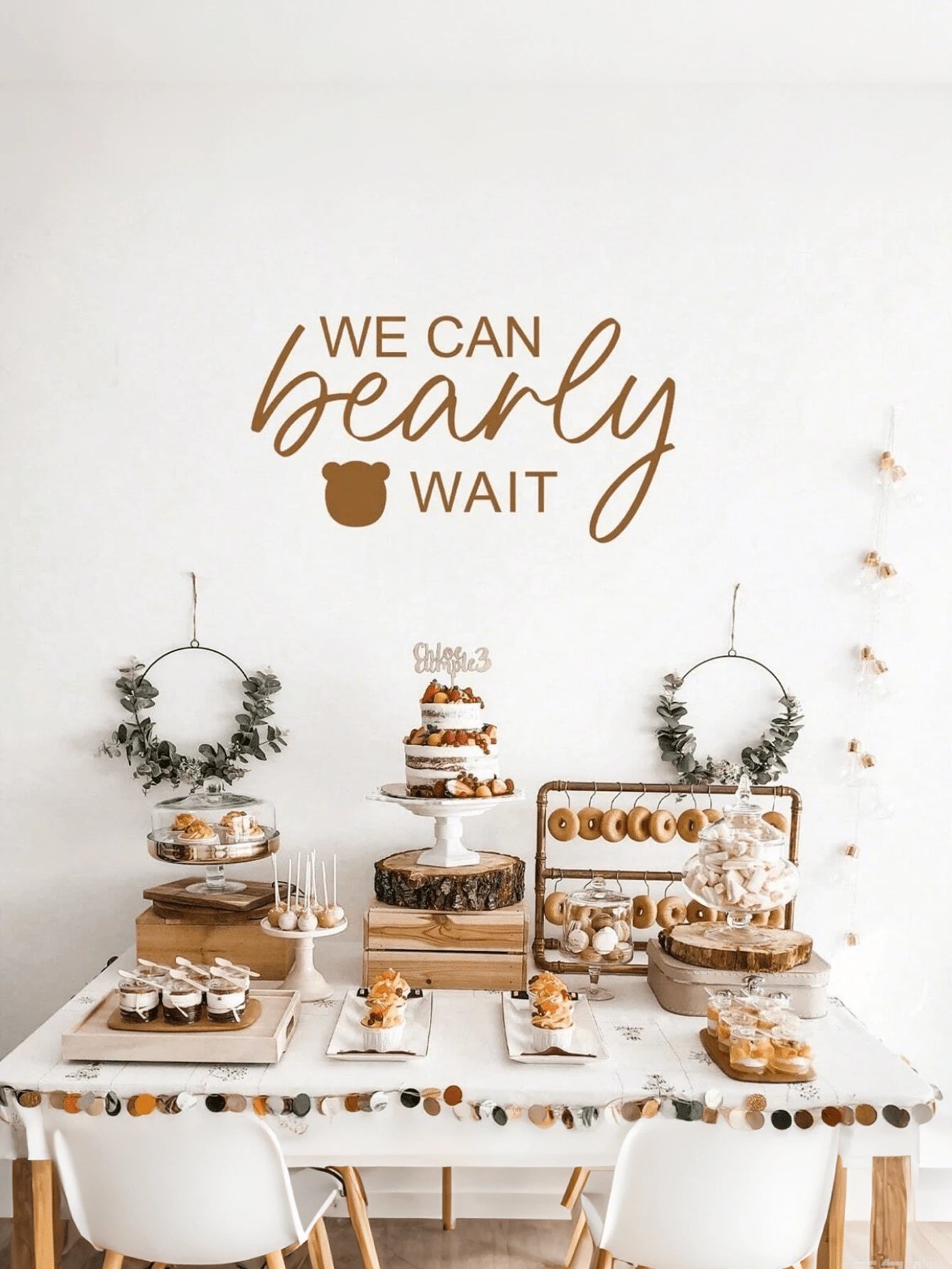 1 Pc We Can Bearly Wait Sign Baby Shower Decoration Backdrop Banner For Gender Reveal Party (Girl Boy Baby) Theme Party Background