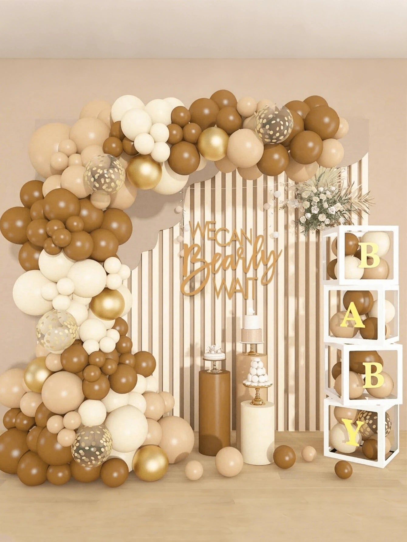 1 Pc We Can Bearly Wait Sign Baby Shower Decoration Backdrop Banner For Gender Reveal Party (Girl Boy Baby) Theme Party Background
