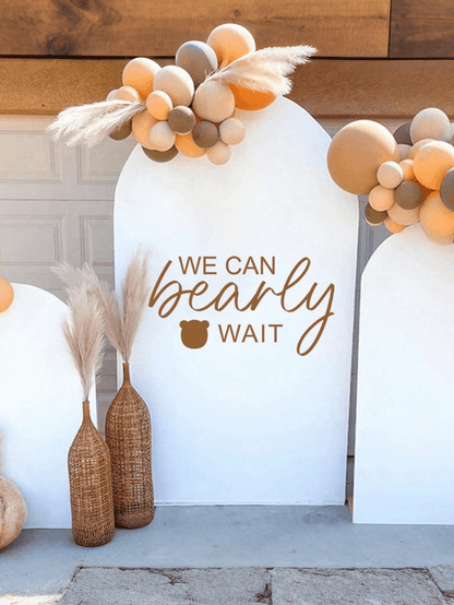 1 Pc We Can Bearly Wait Sign Baby Shower Decoration Backdrop Banner For Gender Reveal Party (Girl Boy Baby) Theme Party Background