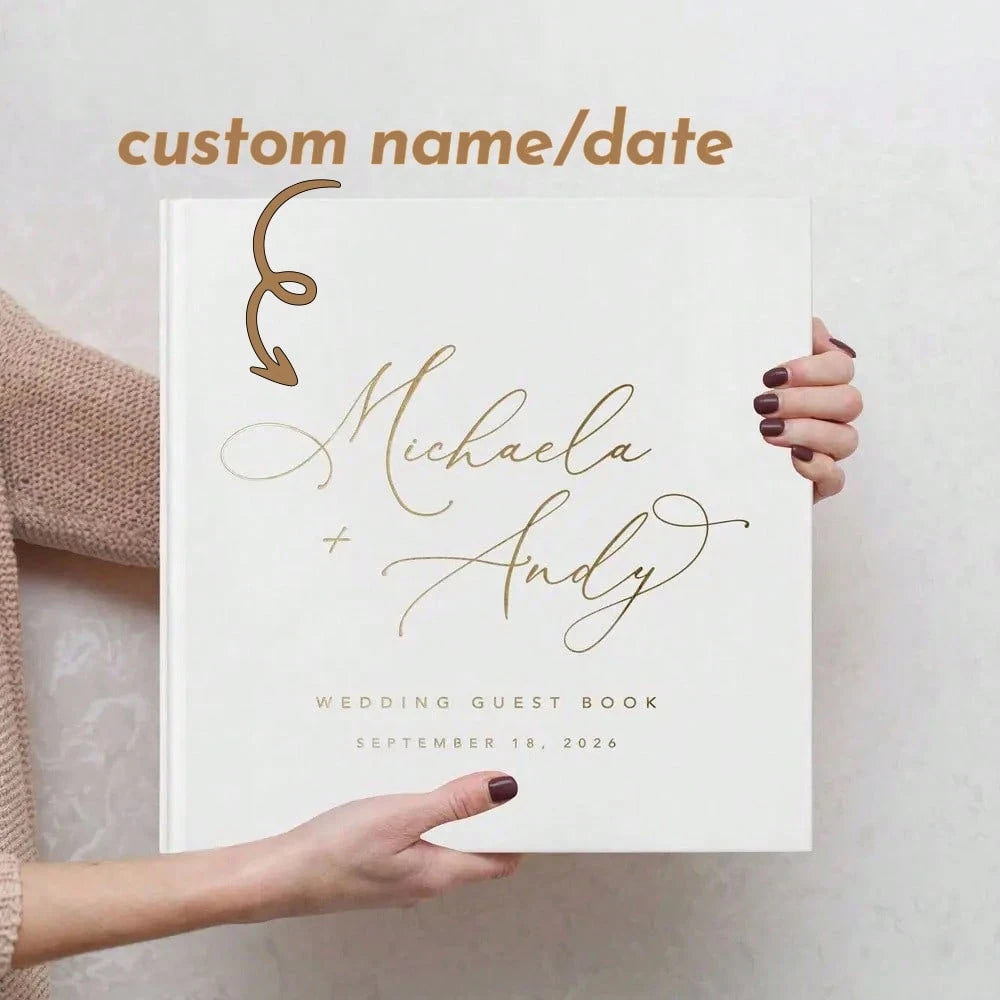 1 Piece: Custom White Square Wedding, DIY Photo Album, Engagement/Anniversary Party Guestbook, Minimalist Bridal Scrapbook.,Forever Love, Personalized Gift, Memory Book, Wedding Gift, Aesthetic