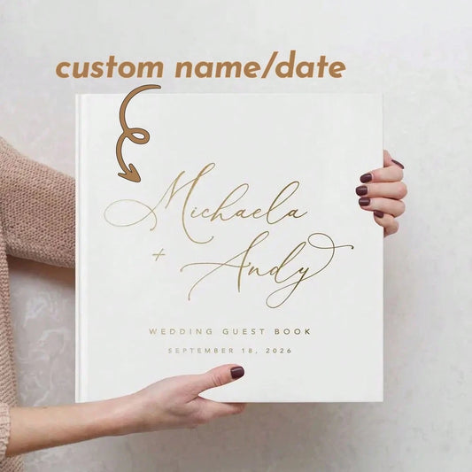 1 Piece: Custom White Square Wedding, DIY Photo Album, Engagement/Anniversary Party Guestbook, Minimalist Bridal Scrapbook.,Forever Love, Personalized Gift, Memory Book, Wedding Gift, Aesthetic