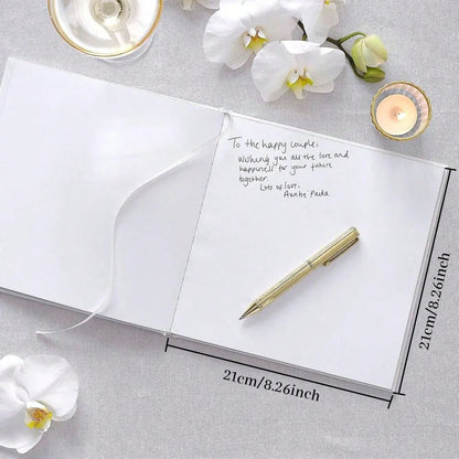 1 Piece: Custom White Square Wedding, DIY Photo Album, Engagement/Anniversary Party Guestbook, Minimalist Bridal Scrapbook.,Forever Love, Personalized Gift, Memory Book, Wedding Gift, Aesthetic