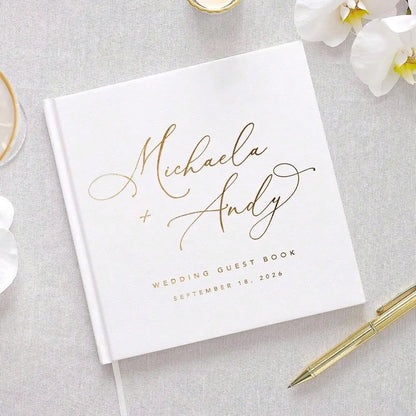 1 Piece: Custom White Square Wedding, DIY Photo Album, Engagement/Anniversary Party Guestbook, Minimalist Bridal Scrapbook.,Forever Love, Personalized Gift, Memory Book, Wedding Gift, Aesthetic