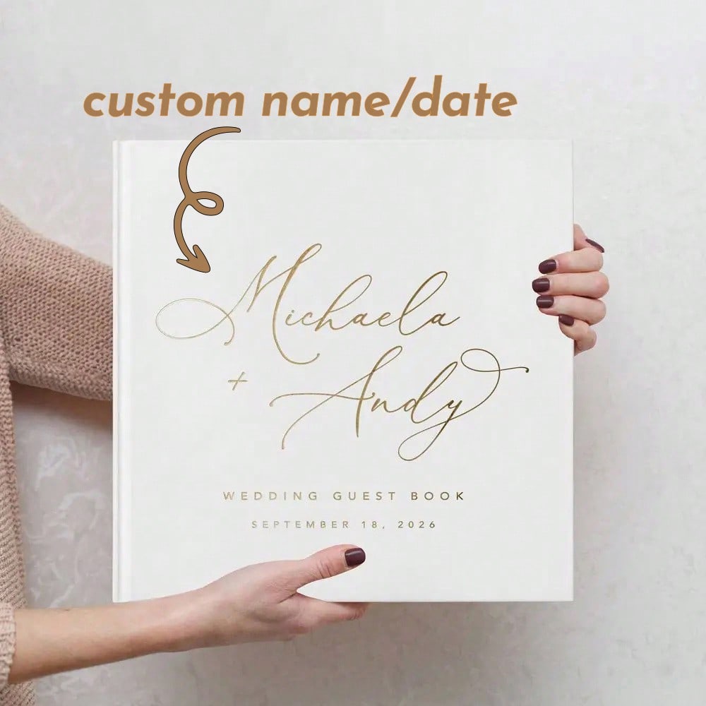 1 Piece: Custom White Square Wedding, DIY Photo Album, Engagement/Anniversary Party Guestbook, Minimalist Bridal Scrapbook.,Forever Love, Personalized Gift, Memory Book, Wedding Gift, Aesthetic