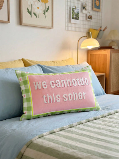 1 Piece, Holiday Bed And Breakfast Soft Decoration, Embroidered Striped Pillow Cover, Outdoor Home Sofa Cushion, Atmosphere Decorative Pillow Cover, Holiday Style, American Coastal Style, Applic