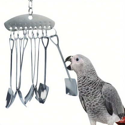 1 Piece Of Metal Bird Toy, Durable Parrot Chewing Ornament- Suitable For Medium To Large Birds Such As Cockatoos And African Grey Parrots, Promotes Mental Stimulation And Beak Health