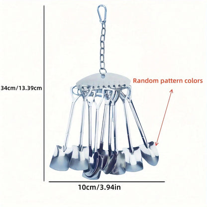 1 Piece Of Metal Bird Toy, Durable Parrot Chewing Ornament- Suitable For Medium To Large Birds Such As Cockatoos And African Grey Parrots, Promotes Mental Stimulation And Beak Health