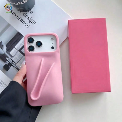 1-Piece Silicone Phone Case With Holder For IPhone 17 Pro Max 16/15/14 Pro, Soft Touch Matte Back Cover, Shockproof & Anti-Fingerprint Protective Case